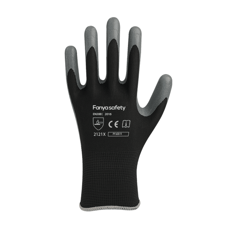 13G polyester med anti-glid skum latexbeläggning 13G polyester med anti-glid skum latexbeläggning