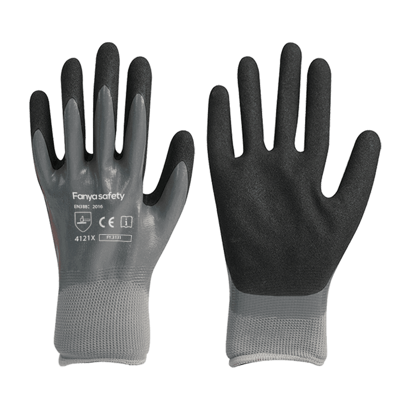 13G polyester liner med sandig nitril dubbelbeläggning
